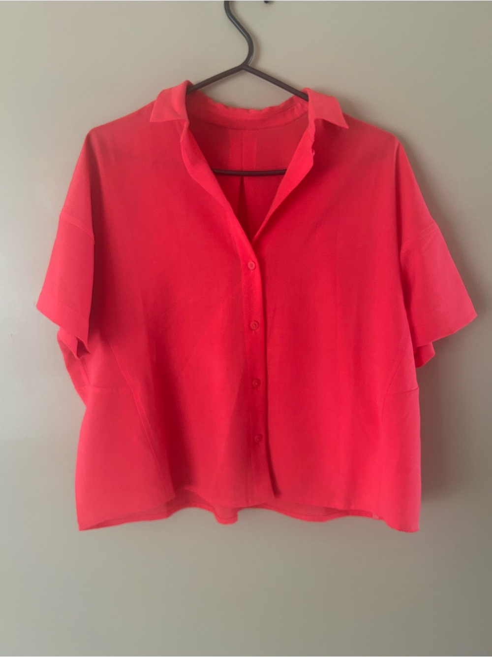 lululemon athletica Short Sleeve Button-Front Top - Coral Pink